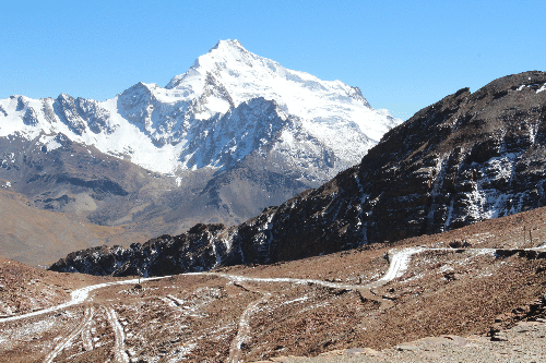 Blick von Chacaltaya zum Huayna Potosi